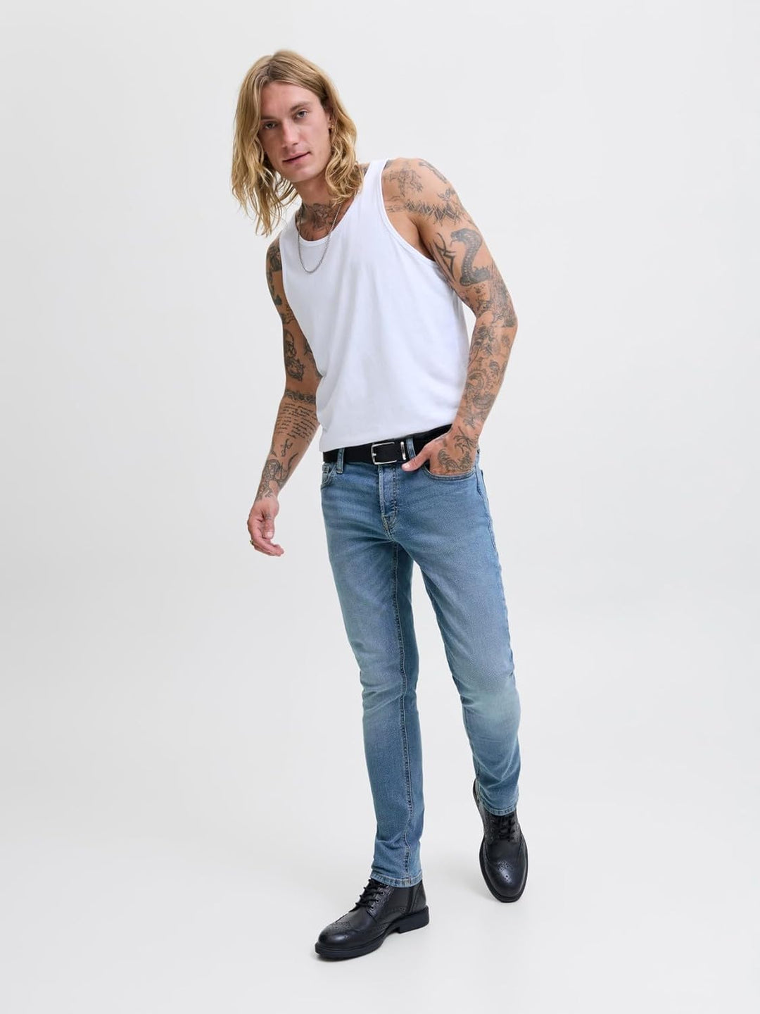 JACK &amp; JONES Male Slim Fit Jeans JJIGLENN JJICON JJ 257 50SPS NOOS Slim Fit Jeans 32W / 32L Blue Den