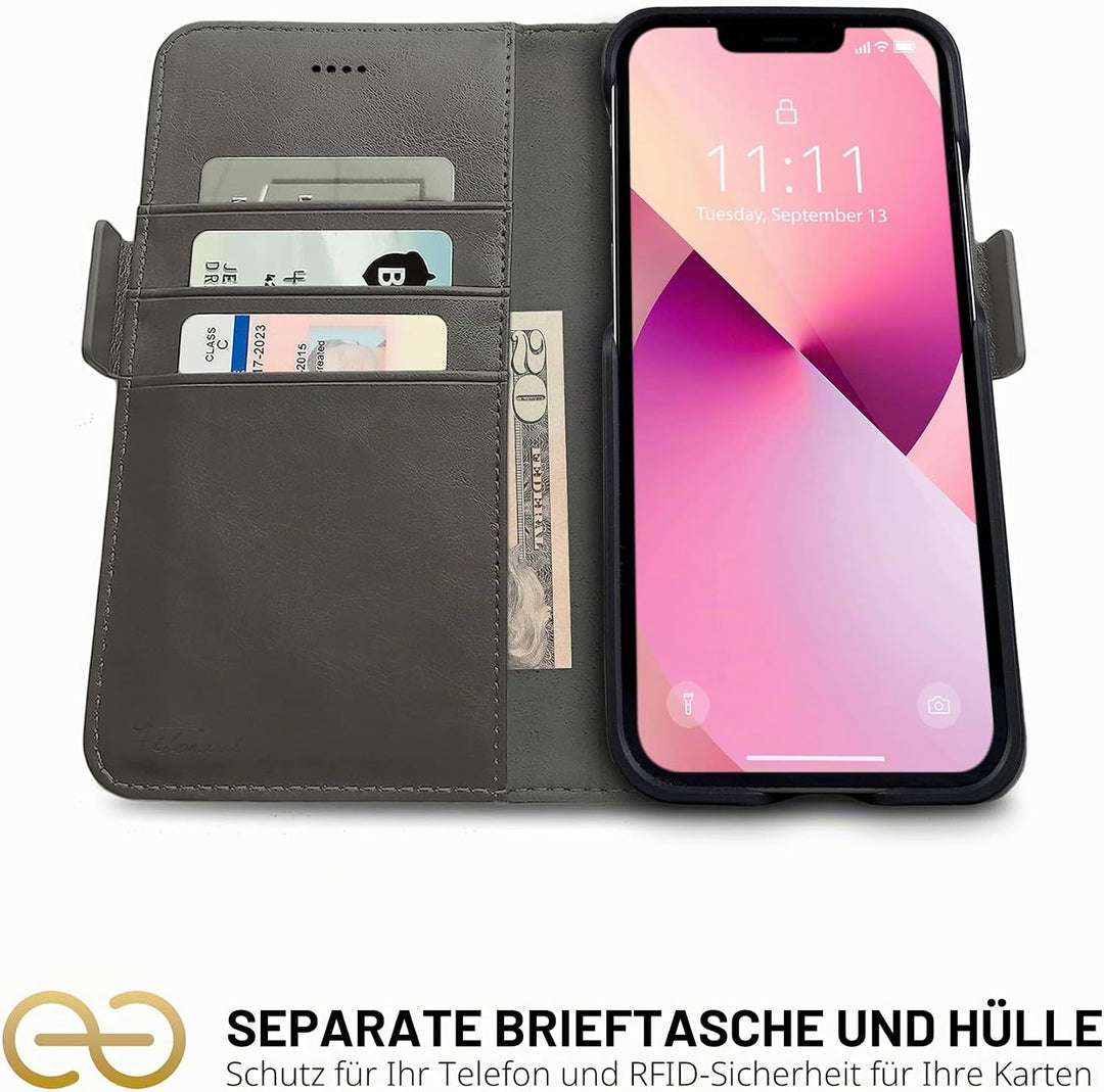Dreem Fibonacci iPhone 13 Mini Brieftaschen-Etui / 2-in-1 stossfestes Etui und abnehmbares Folio aus