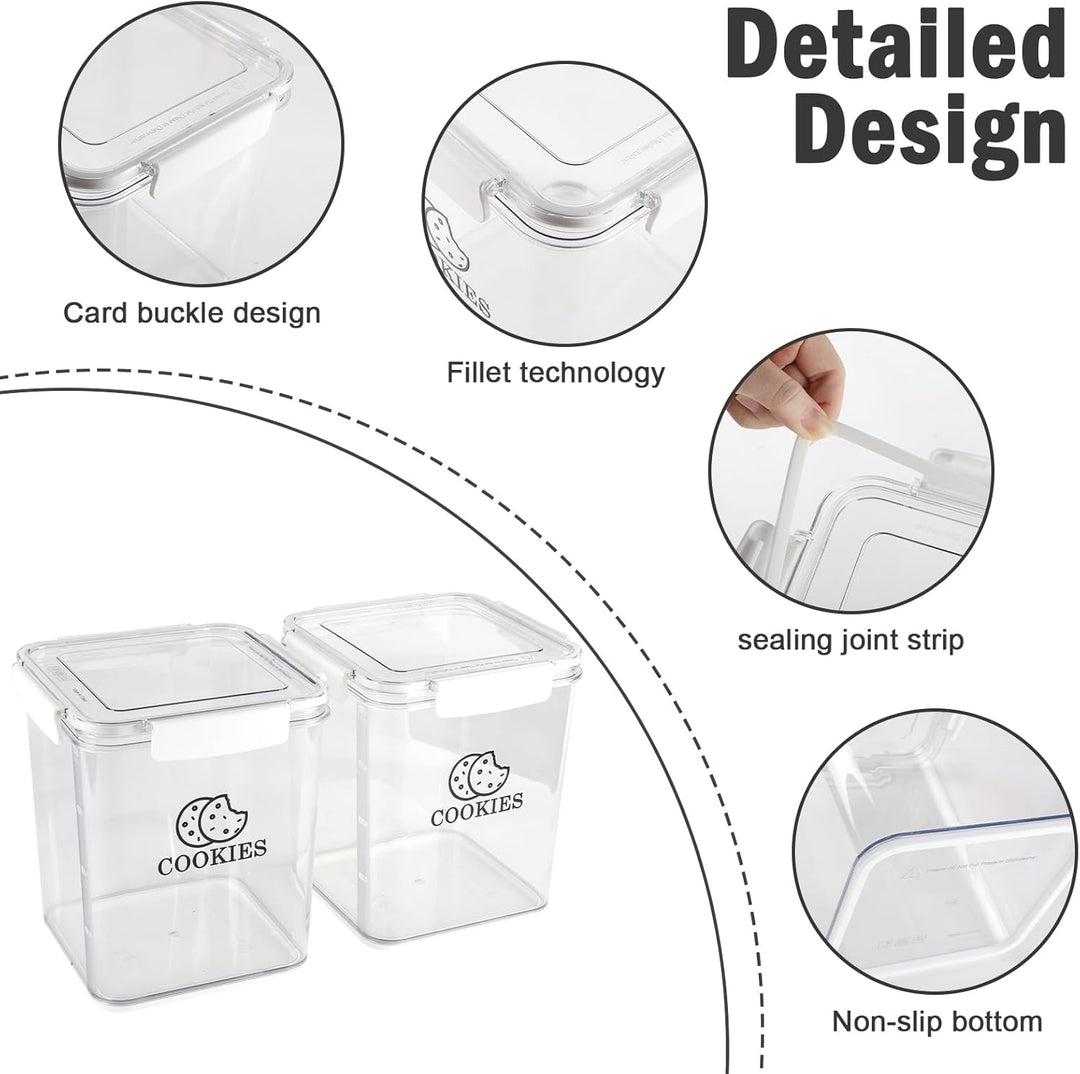 Keksdose Aufbewahrung 2er Set – Backzubehör Aufbewahrung Keksdose transparent luftdicht, Cute Cookie