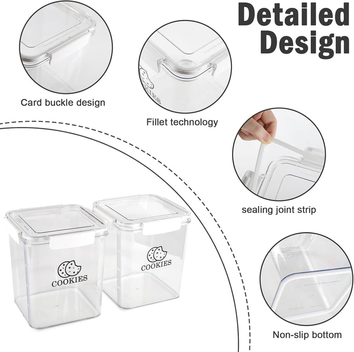 Keksdose Aufbewahrung 2er Set – Backzubehör Aufbewahrung Keksdose transparent luftdicht, Cute Cookie