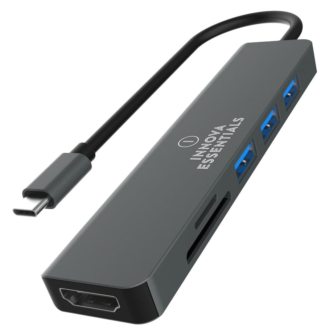 Innova 6-in-1 USB-C Hub mit 4K@30Hz HDMI, 85W Power Delivery, USB-A/C-3.0-Ports mit 5 Gbps und SD/mi