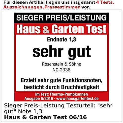 Rosenstein &amp; Söhne Partyzubehör: 2er Pack Edelstahl-Pump-Vakuum-Isolierkanne, 1,9 Liter (Thermo-Pump