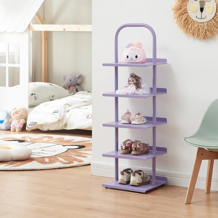 [en.casa] Schuhregal schmal für Kinder Poytya Schuhablage hoch für 5 Paare Organizer Standregal mit