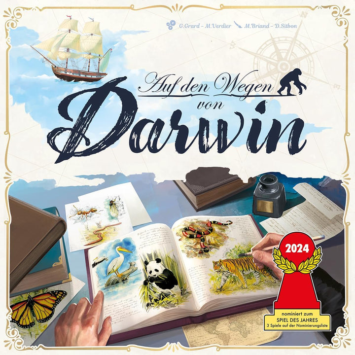 Sorry we are french, Auf den Wegen von Darwin, Familienspiel, nominiert zum Spiel des Jahres 2024, 2