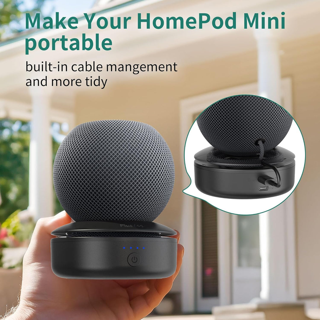PlusAcc Akku Kompatibel mit HomePod Mini - Tragbare Ladestation Batterie Ständer Home Pod Mini Zubeh