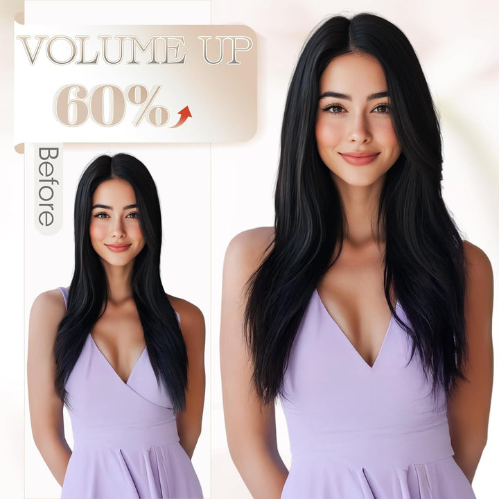 Elailite Extensions Echthaar Bonding 1g/s 45cm #1 Schwarz U Tip Hair Extensions Keratin 100 Strähne