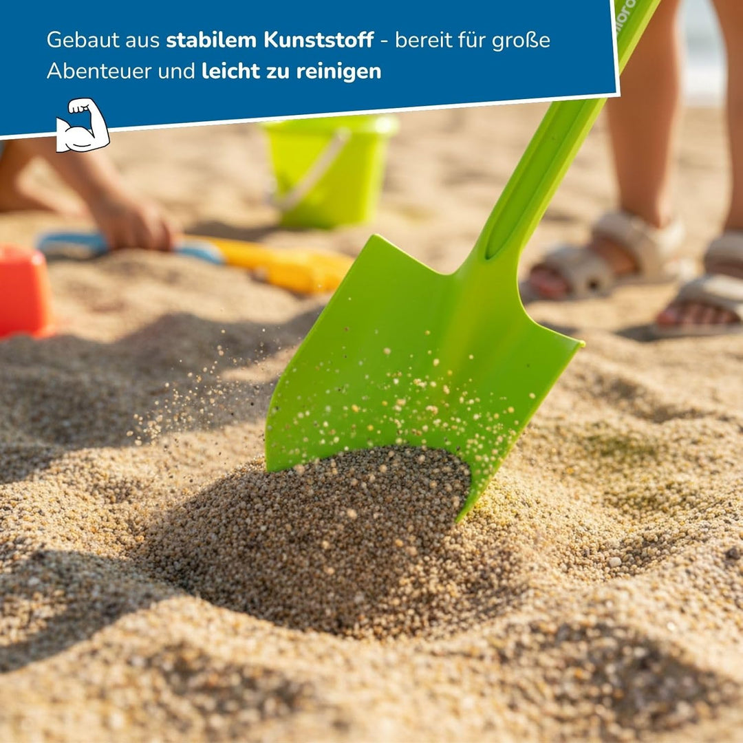 alldoro 68710 XXL Sandspielzeuge Set für Kinder, 2 Schaufeln & 1 Harke, je 64 cm, robustes extra gro