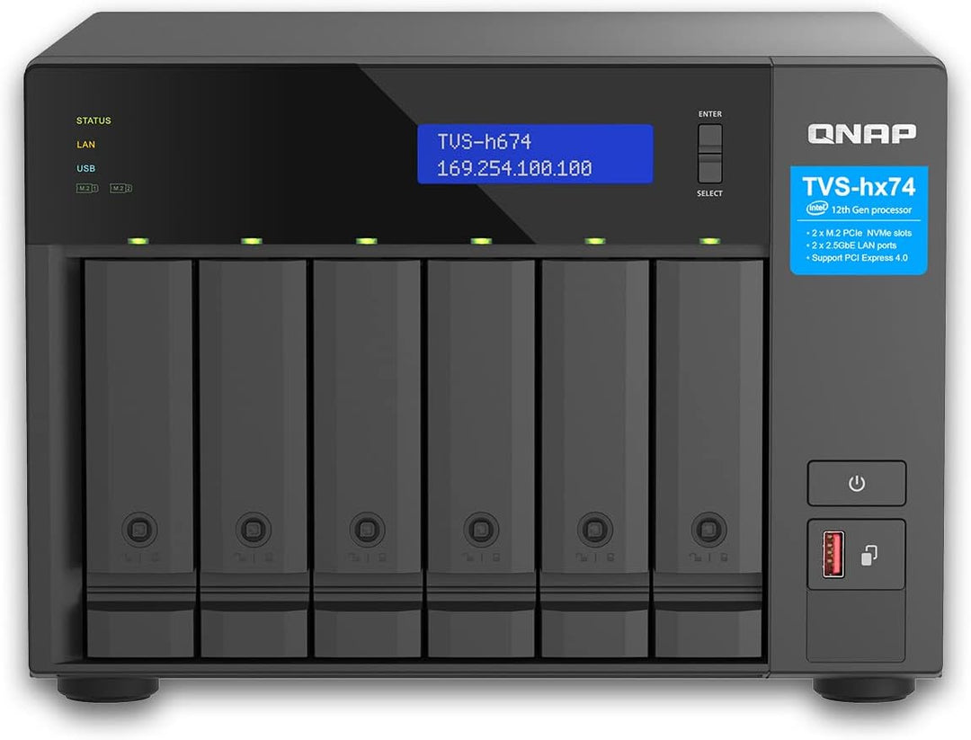 QNAP TVS-h674-i5-32G | Intel Core i5 Prozessor, 32 GB RAM, PCIe Gen 4 Desktop NAS