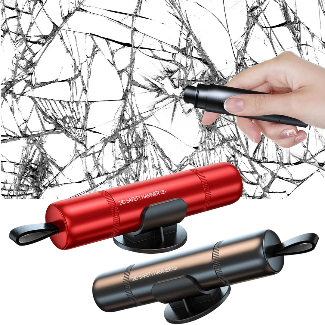 Notfallhammer Auto mit Gurtschneider, 2 Stück 2 in 1 Gurtschneider Notfallhammer, Protector Sicherhe