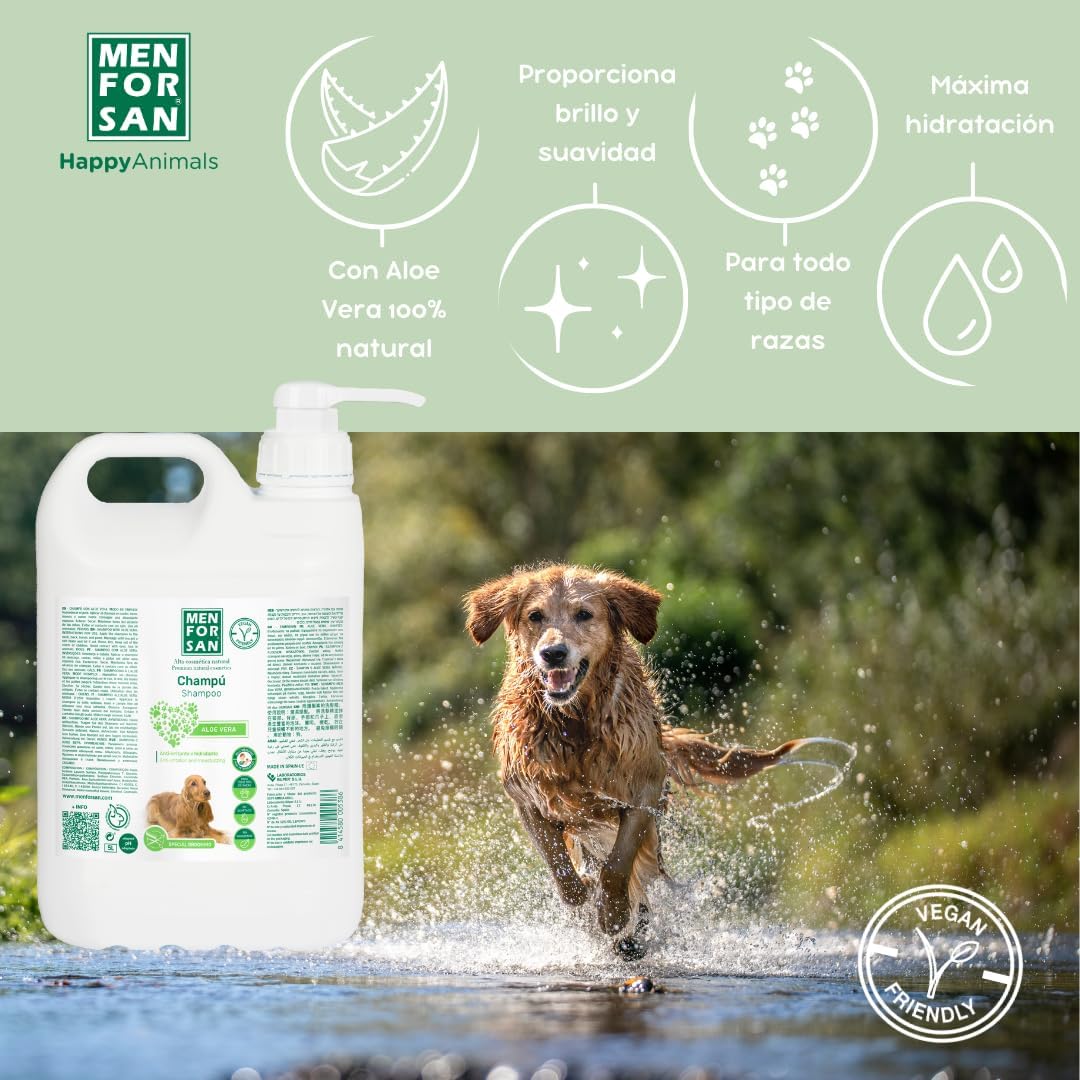 Menforsan Aloe Vera Hundeshampoo - 5 Liter Aloe Vera 5000 ml, Aloe Vera 5000 ml
