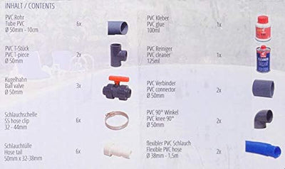 POOL Total | Bypass-Set für Wärmepumpe Solaranlage Solarheizung 19-teilig | Universal Bypass für Poo