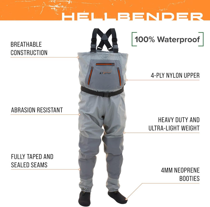 frogg toggs Herren Hellbender Wathose für Den Angler, Atmungsaktiv Angeln M Schiefergrau, M Schiefer