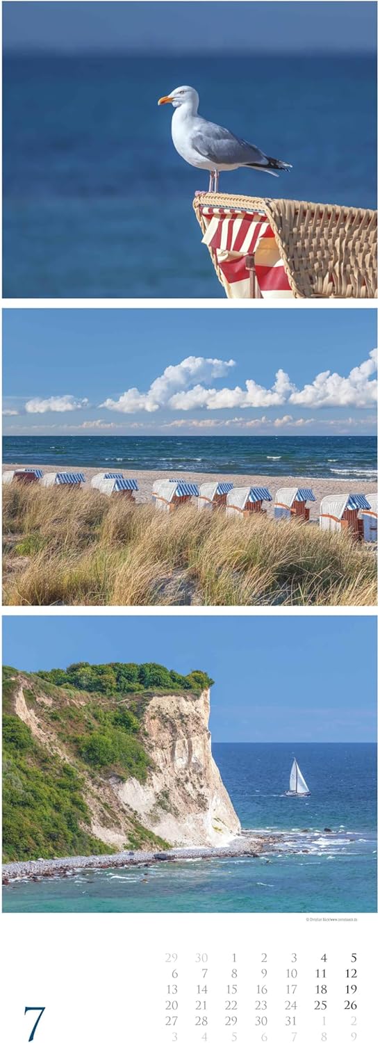 Alpha Edition - Strandgeflüster – Momente am Meer 2026 – XXL-Streifenkalender 25×69 cm, Wandkalender