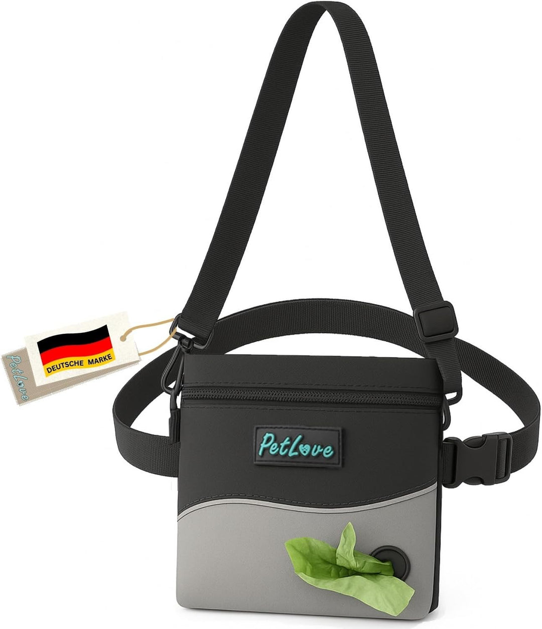 PetLove Leckerlibeutel für Hunde • Futterbeutel mit Magnetverschluss • Inklusive Kotbeutelspender &