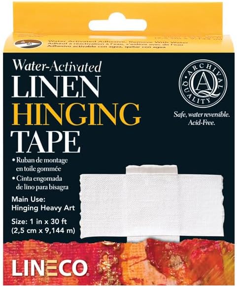 Lineco L533-1025 Gummiertes Leinenband, 2,5 cm x 9,2 m, Weiss