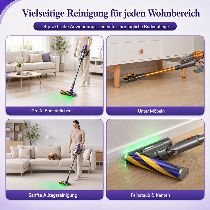 Ersatz-Bürstenwalze und 2 Stück Ersatzfilter Filter für Dyson V15 Detect Slim, Absolute, Softwalzen