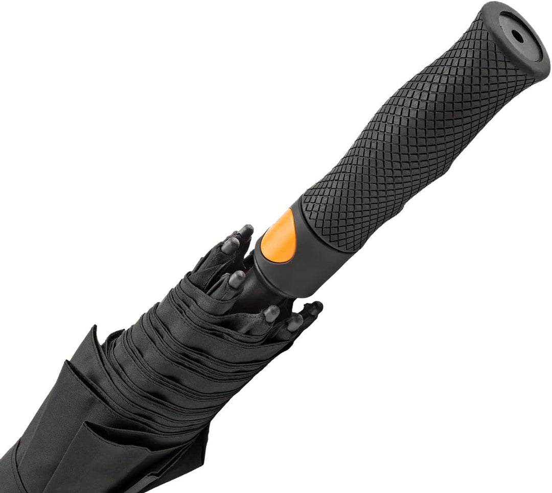 Falcone® hochwertiger XXL Golfschirm Automatik mit Ventilationsbezug - schwarz, Schwarz