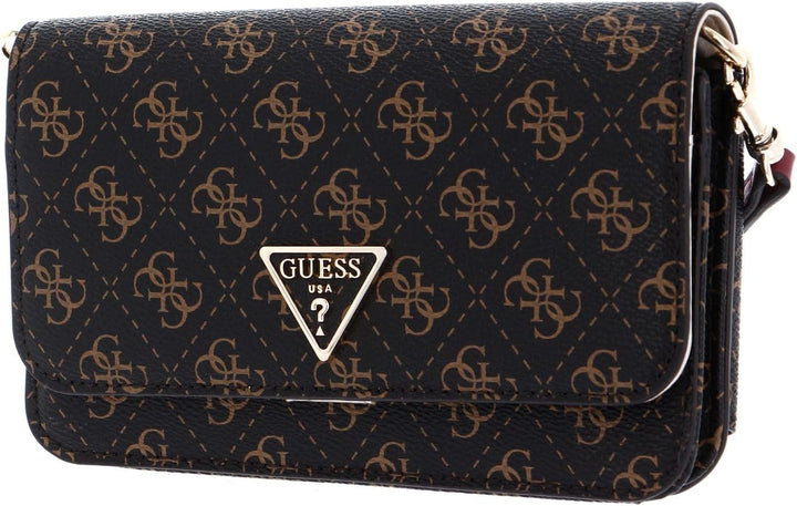 GUESS Damen Noelle Xbody Flap Organizer Bag Braun, Braun