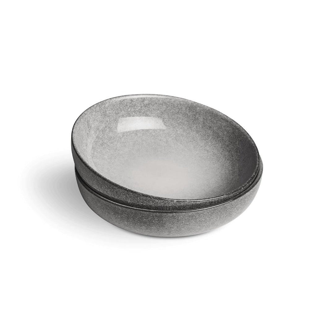 Springlane Suppenteller Misty Cliff 2er-Set, Steingut, Grau Suppenteller 2er-Set, Suppenteller 2er-S