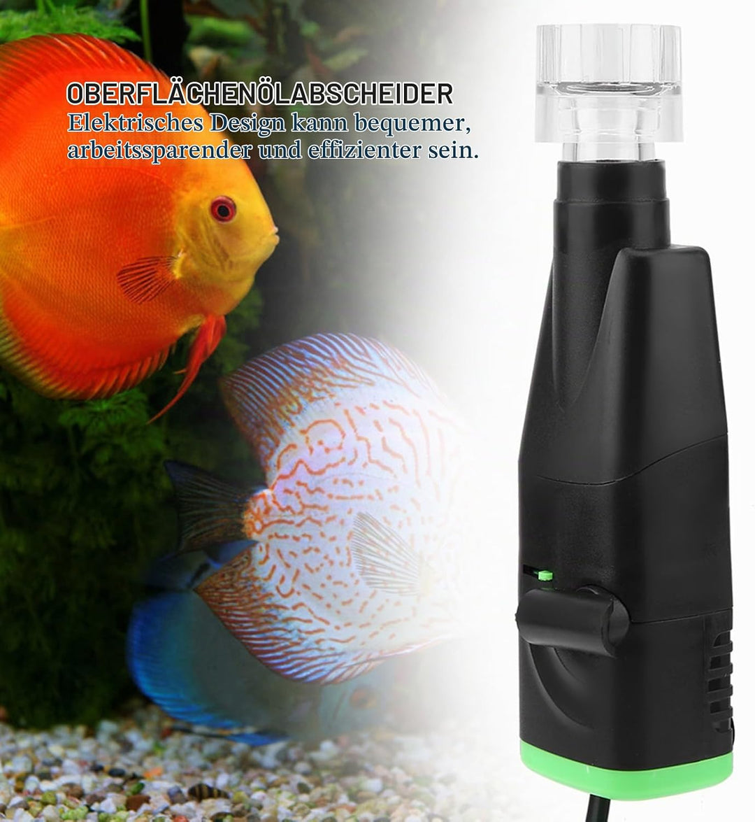 Pssopp Aquarium Ölskimmer Elektrische Oberflächenölskimmer Mini Auto Aquarium Entferner Öl Film Werk