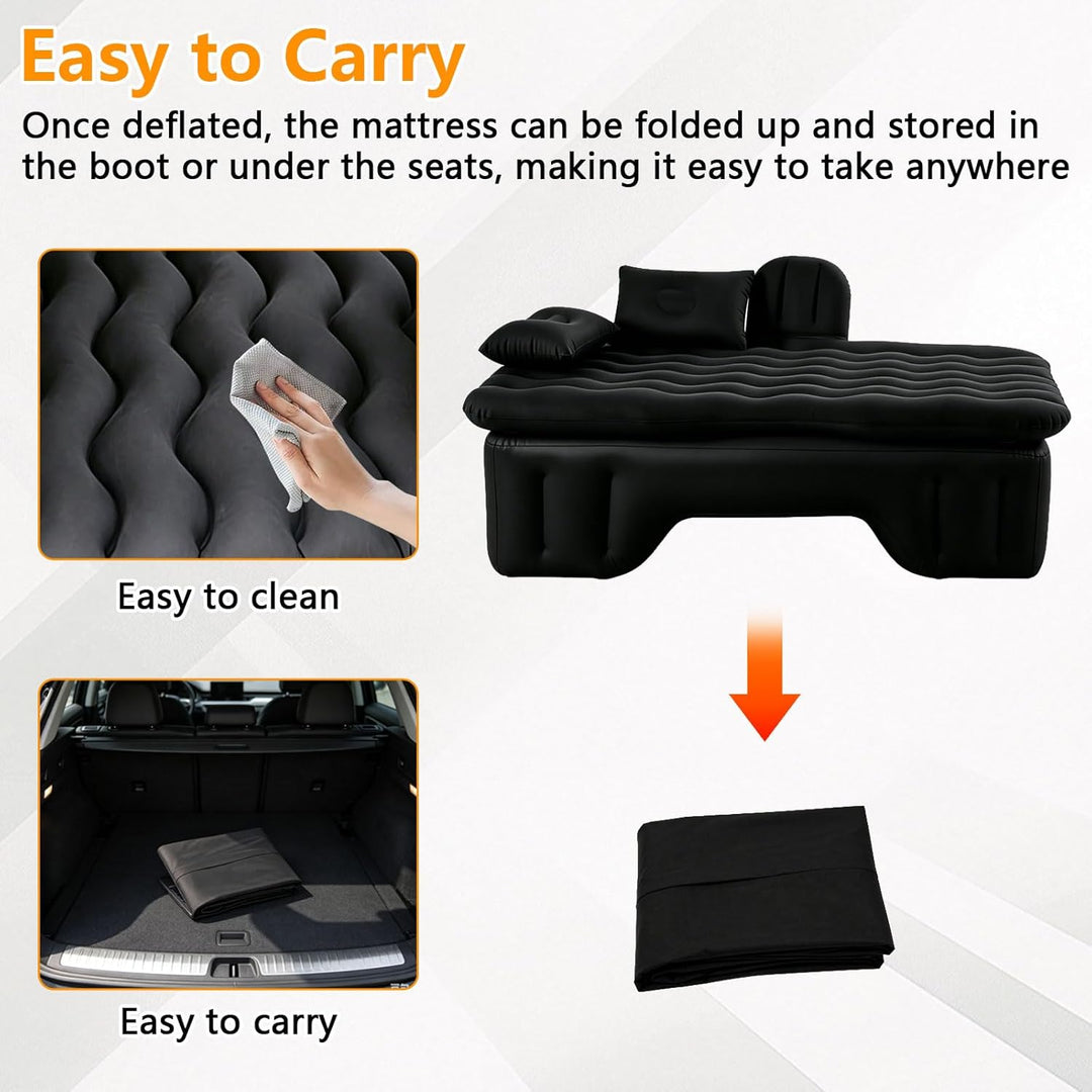 Auto Matratze, 135 * 70 * 38cm Auto Luftmatratze mit Zuzünder Aufblaspumpe und Zwei Kissen, Aufblasb