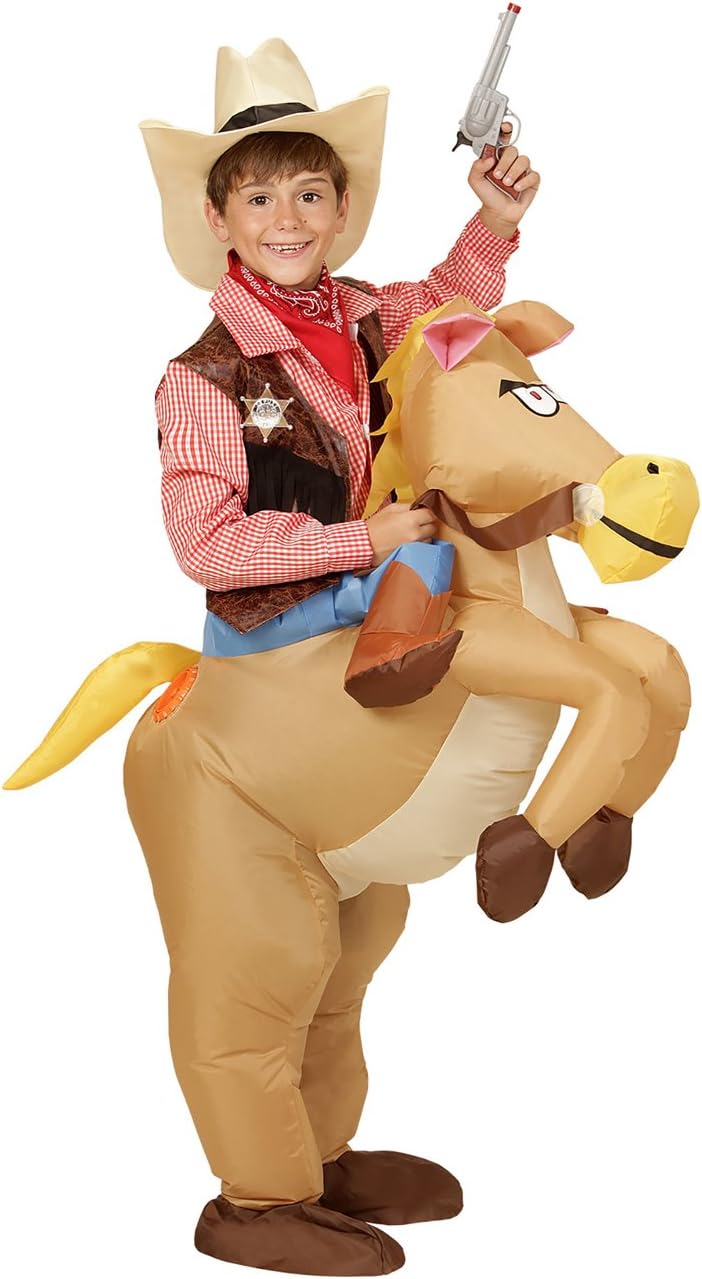 "HORSE" (airblown inflatable costume, hat) (4 x AA batteries not included) - (One Size Fits Most Chi