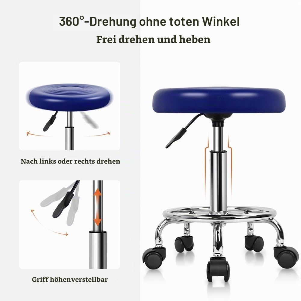 KKTONER Rollhocker mit Pedal (Blau), Blau