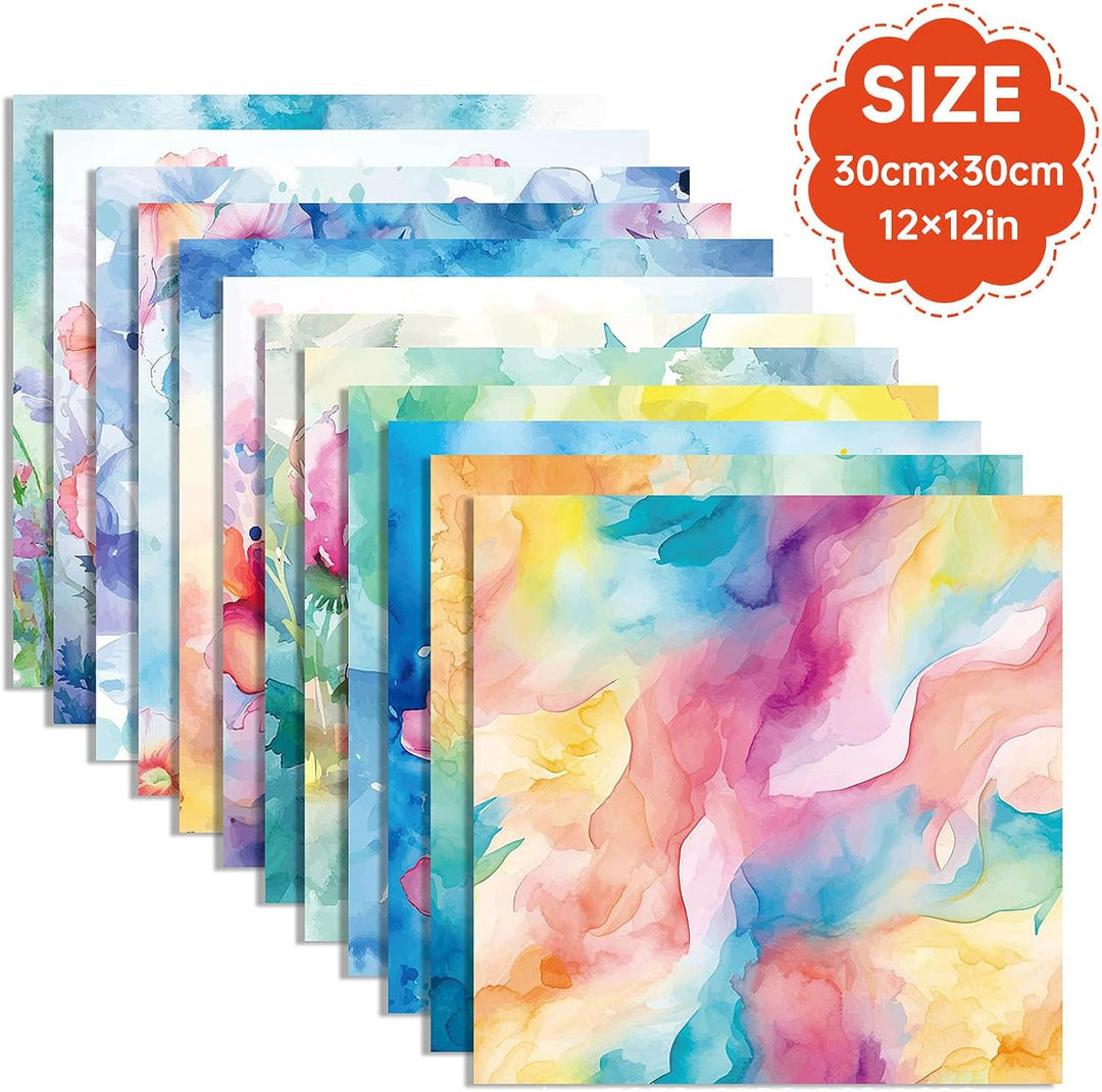 Scrapbook Papier 30x30 cm Scrapbook Bastelpapier mit Blumen Muster, Bunt Scrapbooking Papier Frühlin