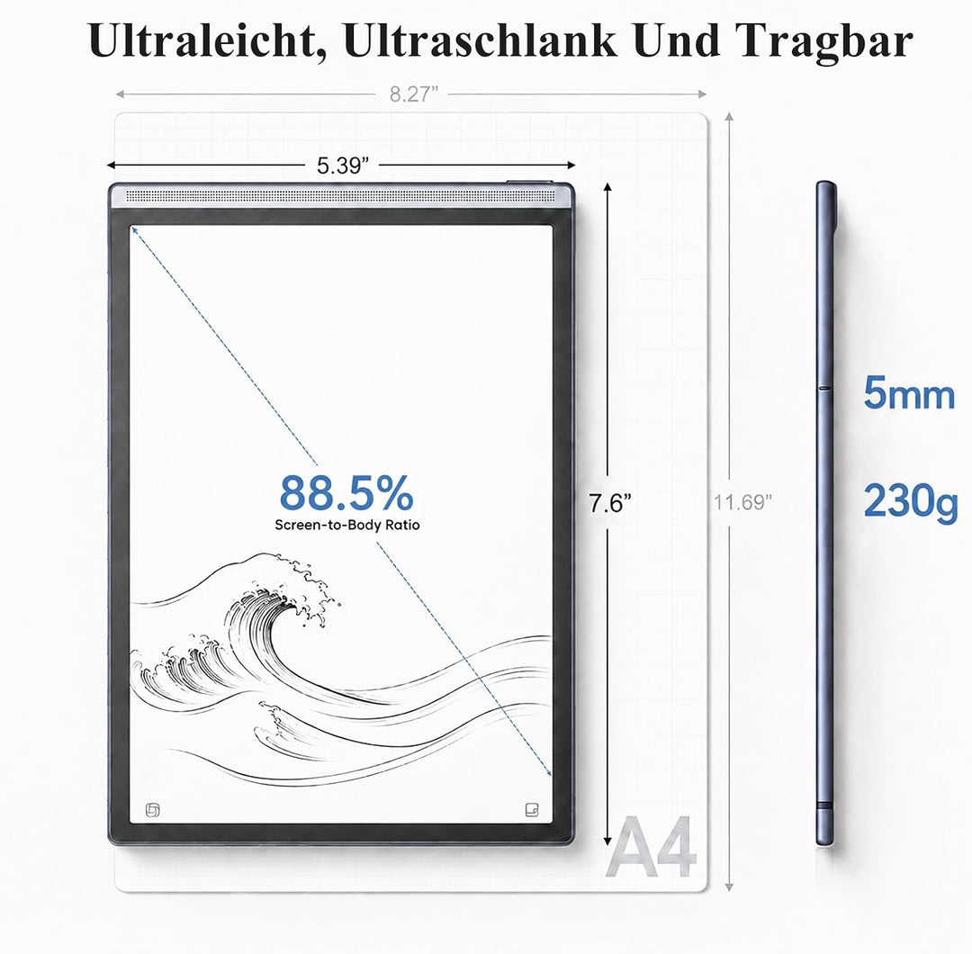 iFLYTEK AINOTE Air 2 Digitales Notizbuch, 8,2 Zoll E-Ink, Schwarze Hülle | KI-Notizgerät: Meeting-Pr