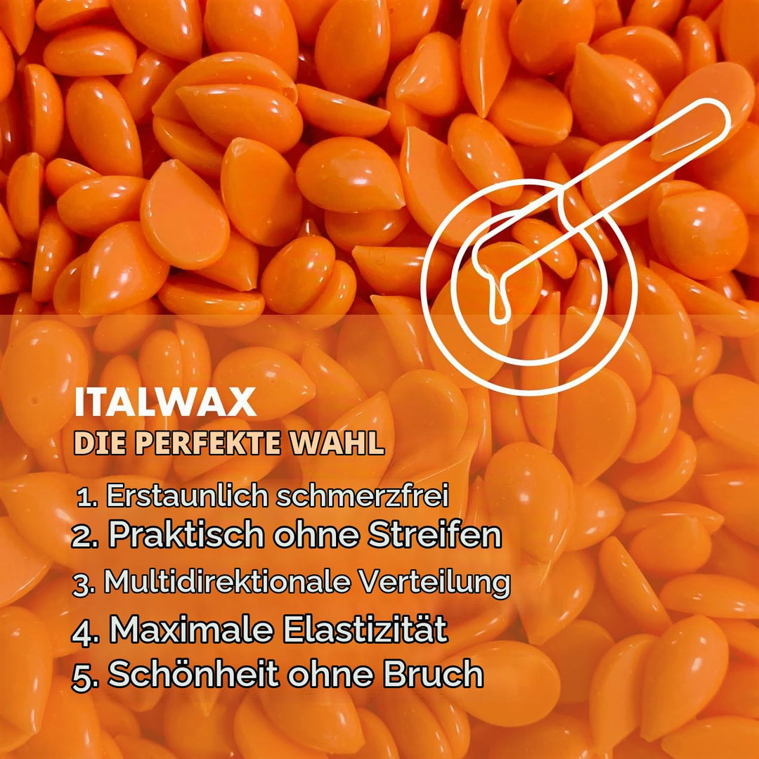Italwax Top Line Coral - 450g - Waxing Perlen für Haarentfernung – Duftlos - Synthetische Formulieru