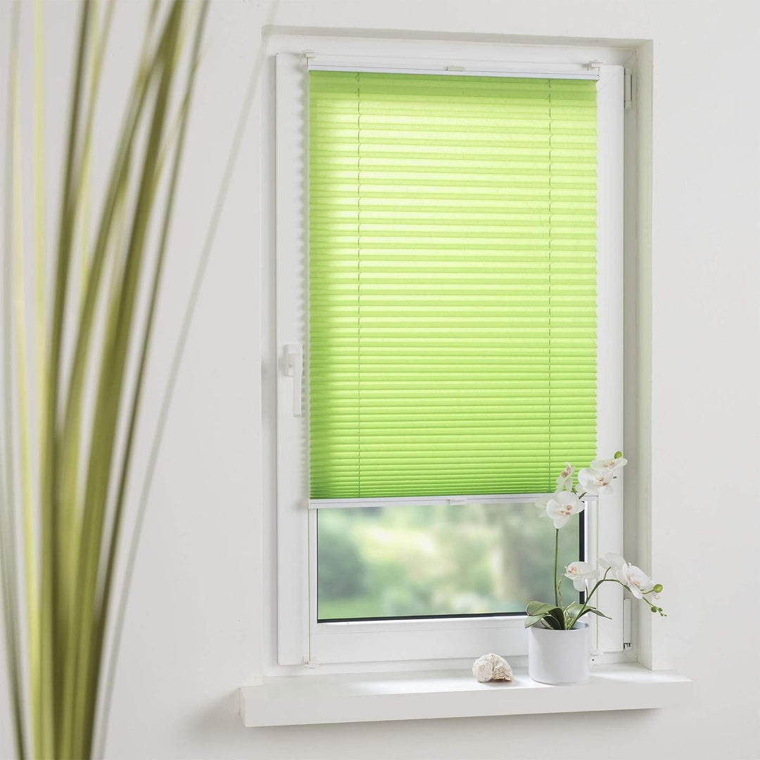 Liedeco® Plissee verspannt mit Klemmträger / 80 x 220 cm Apple Green (grün) (BxH)/ lichtdurchlässig