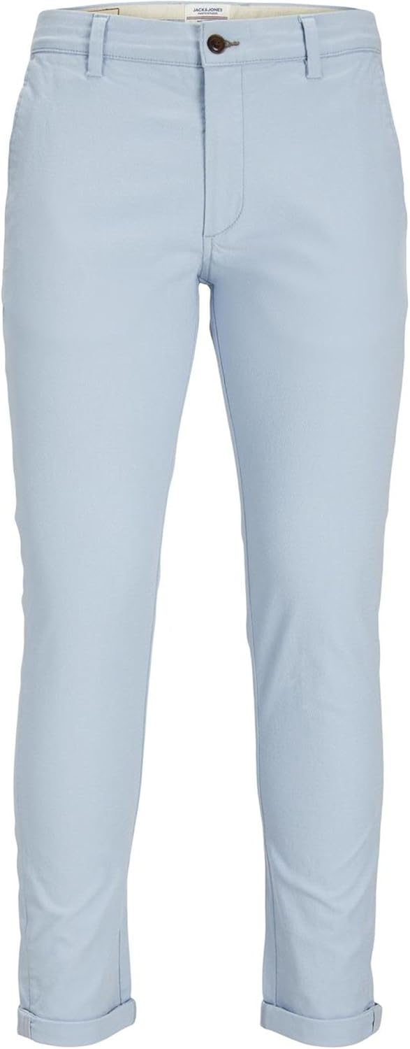 JACK & JONES Male Chino Hose Slim Fit Chino Hose 34W / 32L Drizzle, 34W / 32L Drizzle