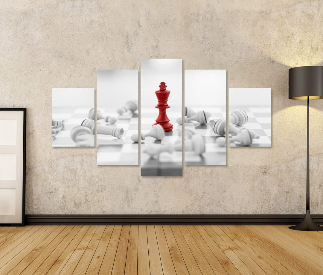 islandburner Bild auf Leinwand Schach Business Konzept Führer & Erfolg Wandbild Poster Kunstdruck Bi