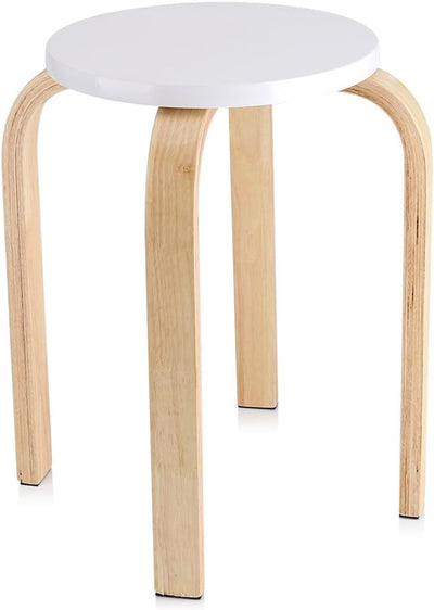 Hocker stapelbar, 45 cm, Bonbonfarben, Barhocker für Wohnzimmer, Küche, Kinderzimmer (weiss), Weiss