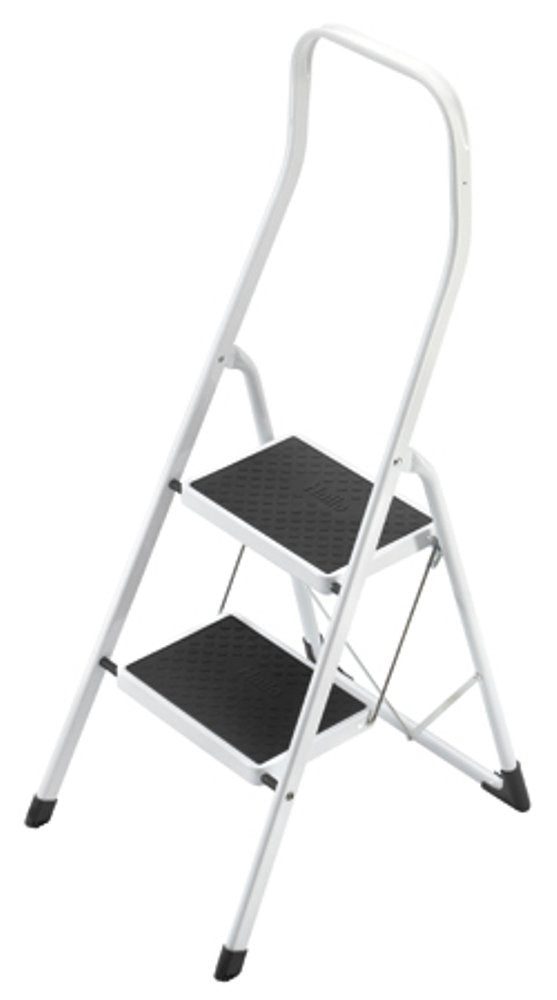 Hailo Safety, Stahl-Klapptritt, 2 Stufen, hoher Sicherheitshaltebügel, Klappsicherung, belastbar bis