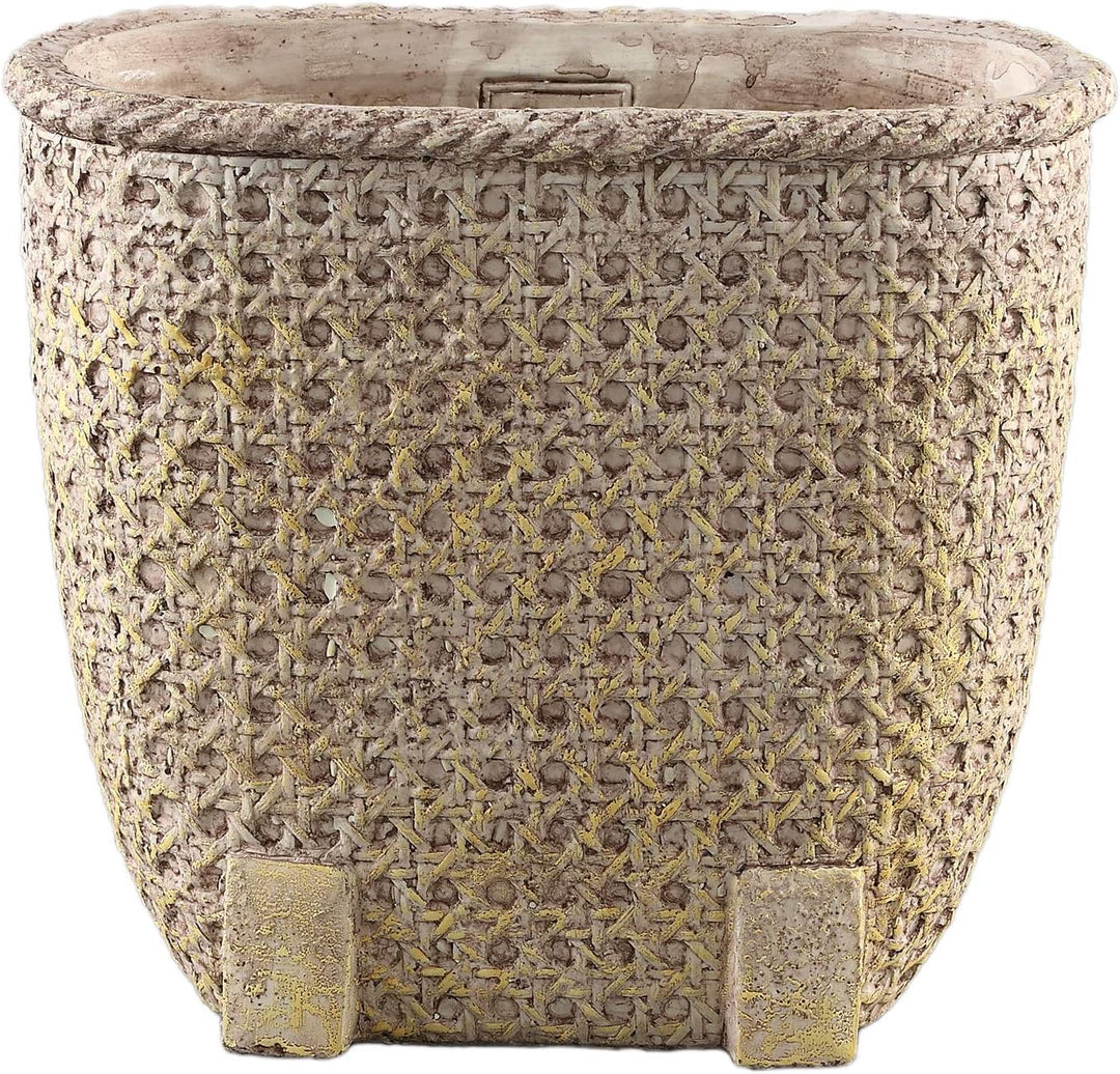 Blumentopf mit Wiener Geflecht Optik Vintage in Zwei Grössen (Gross), L
