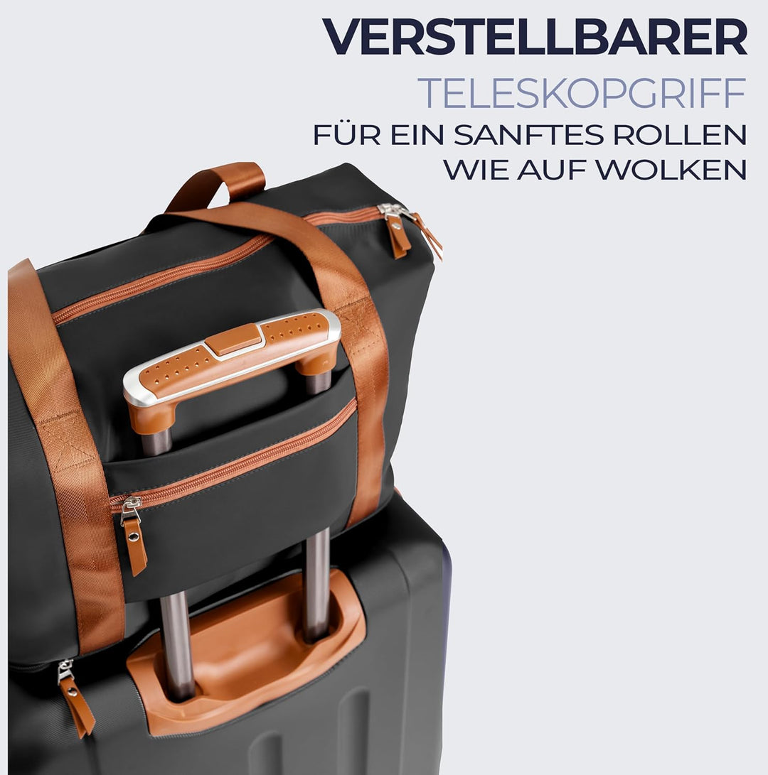 FERGÉ Reisetasche erweiterbar Milano Weekender Kabinengrösse Sporttasche Nano-Mesh schwarz Schwarz 1