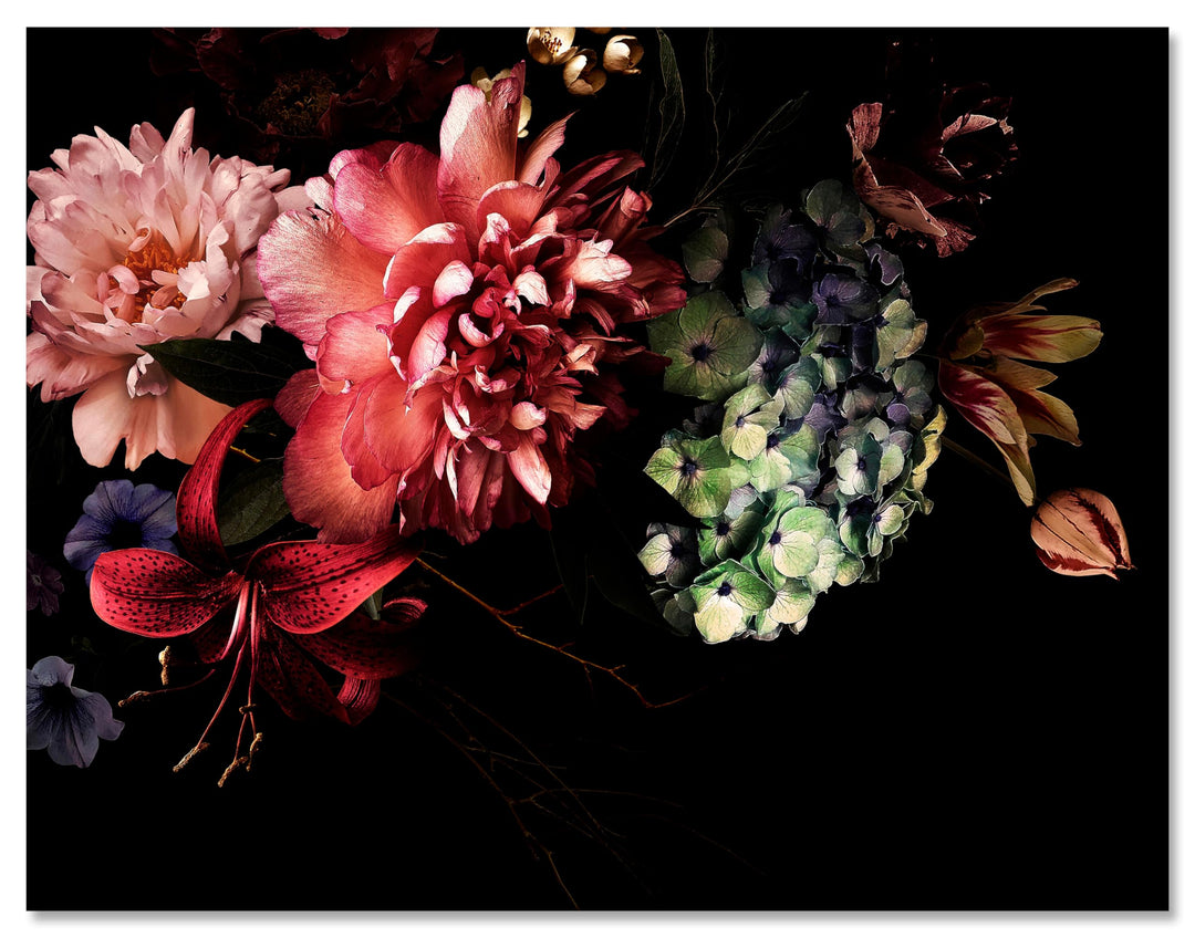wandmotiv24 Leinwandbild Vintage, 80x60cm, Querformat, Blumen, Deko, Bilder auf Leinwand, Wanddeko,