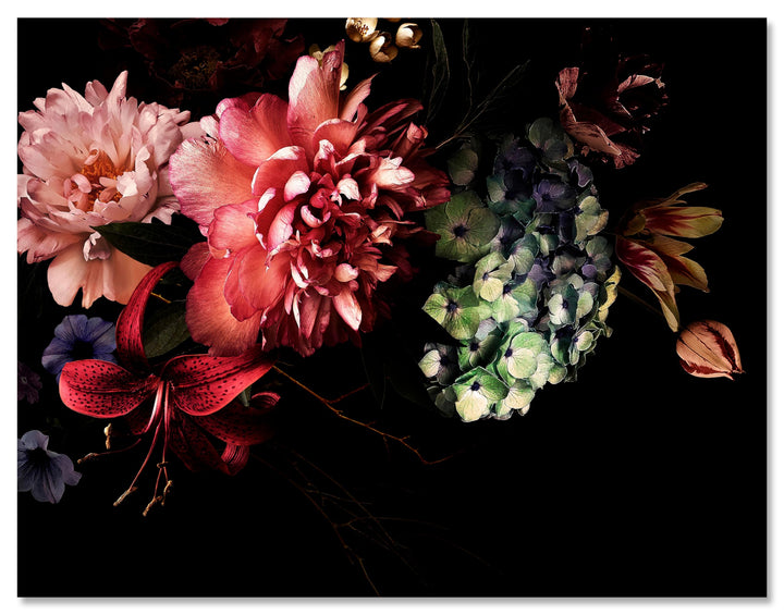 wandmotiv24 Leinwandbild Vintage, 80x60cm, Querformat, Blumen, Deko, Bilder auf Leinwand, Wanddeko,