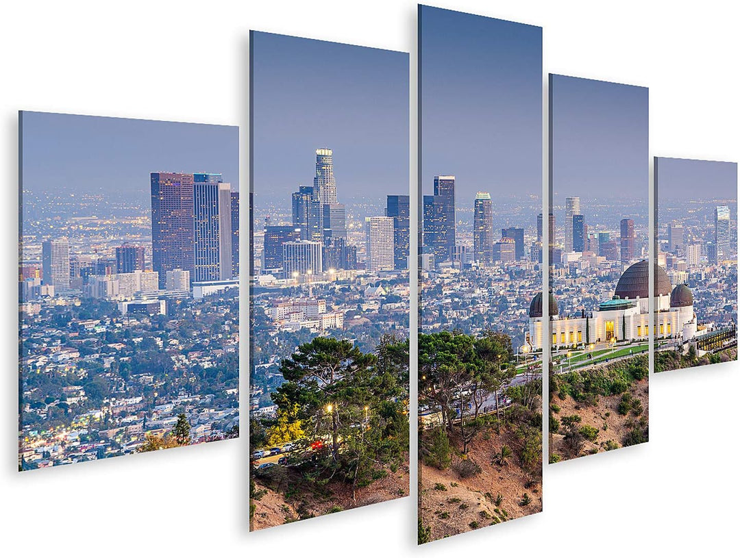 islandburner Bild auf Leinwand Los Angeles Kalifornien Usa Stadtzentrum Skyline Von Griffith Park Bi