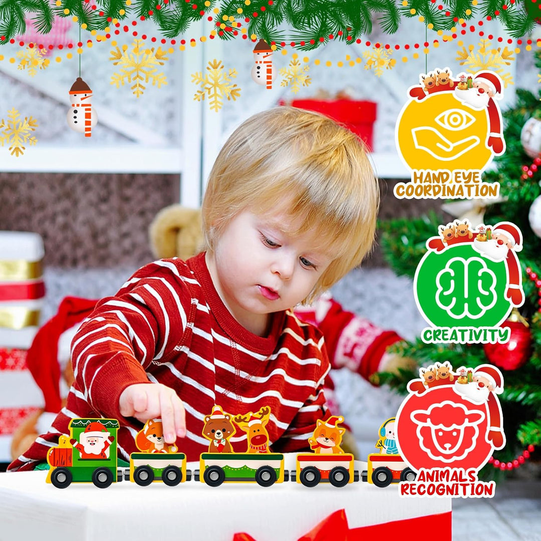 Adventskalender 2024 für Kinder, Commodum 24 Tage Weihnachten Adventskalender Countdown, Holz Eisenb