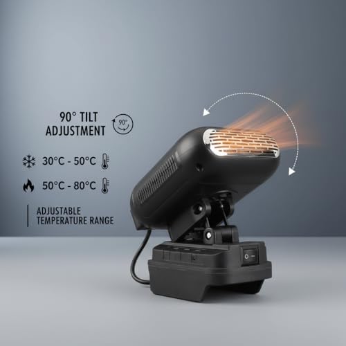 Fafeicy Batteriebetriebener Heizung, Ohne Batterie, Batterieheizung 90 Grad Flip 2 Temperaturen 2XUS