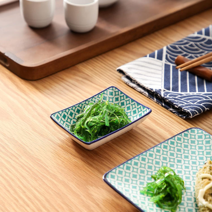 Sushi Set porzellan, vancasso MACARON japanische Ess Service, 8-teilig Geschirr-Set für 2 Personen B