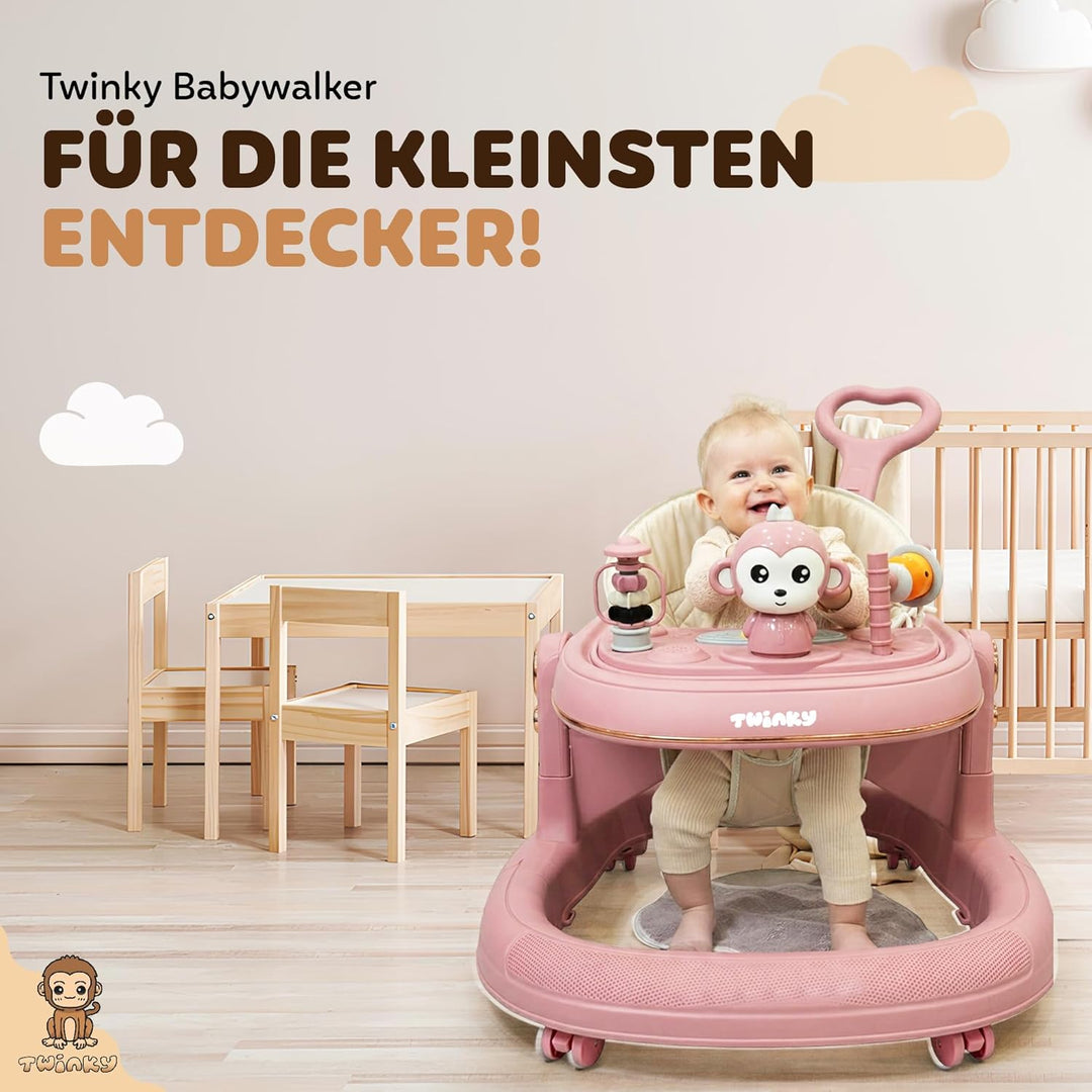 Twinky® Lauflernwagen mit Spielset & Bodenmatte - Robuste 4-fach verstellbare Vorschul-Lauflernhilfe