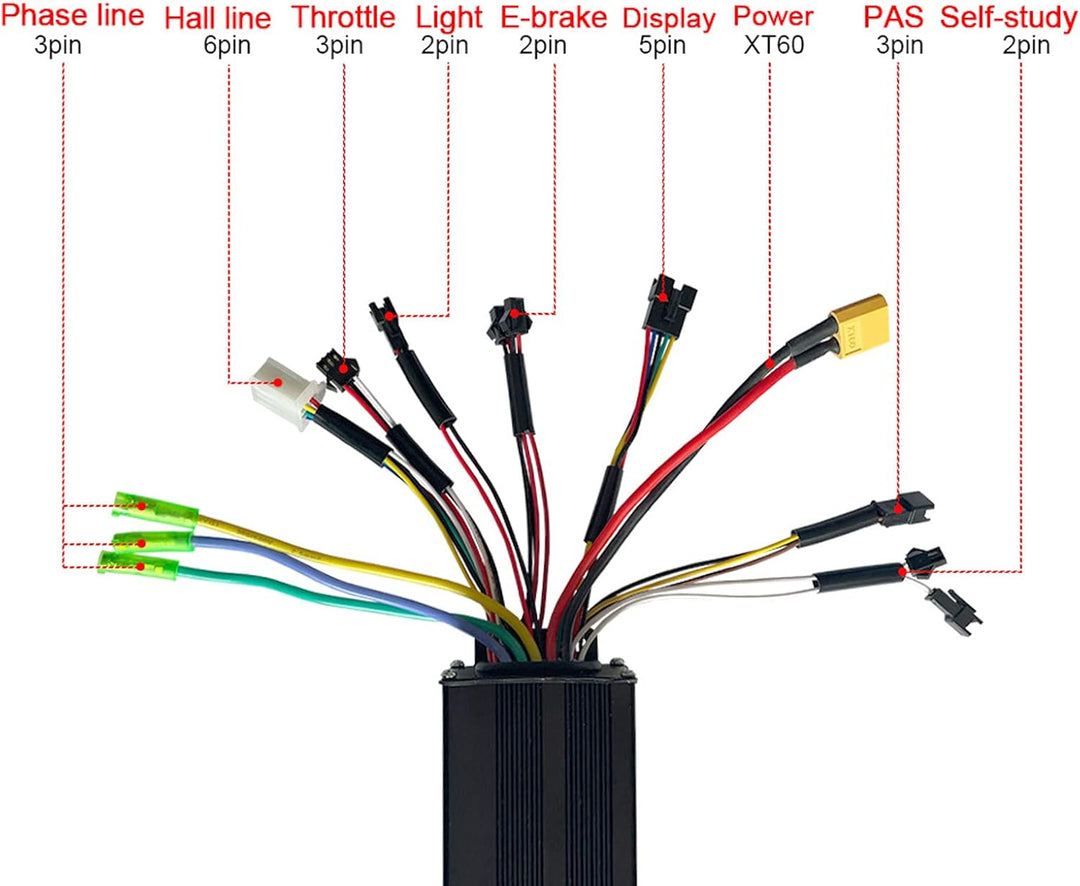 BuyWeek Brushless Motor Controller Kit, DC 24V 36V 48V 750W 1000W 30A Sinuswelle Bürstenlose Control