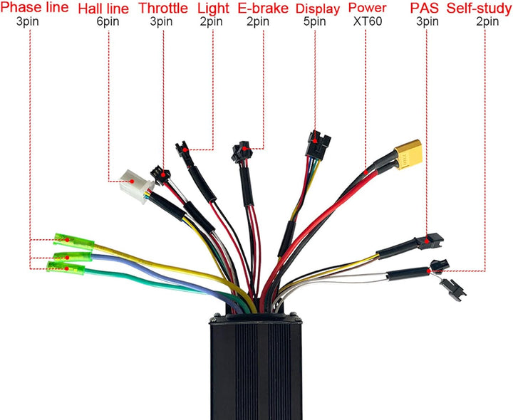 BuyWeek Brushless Motor Controller Kit, DC 24V 36V 48V 750W 1000W 30A Sinuswelle Bürstenlose Control