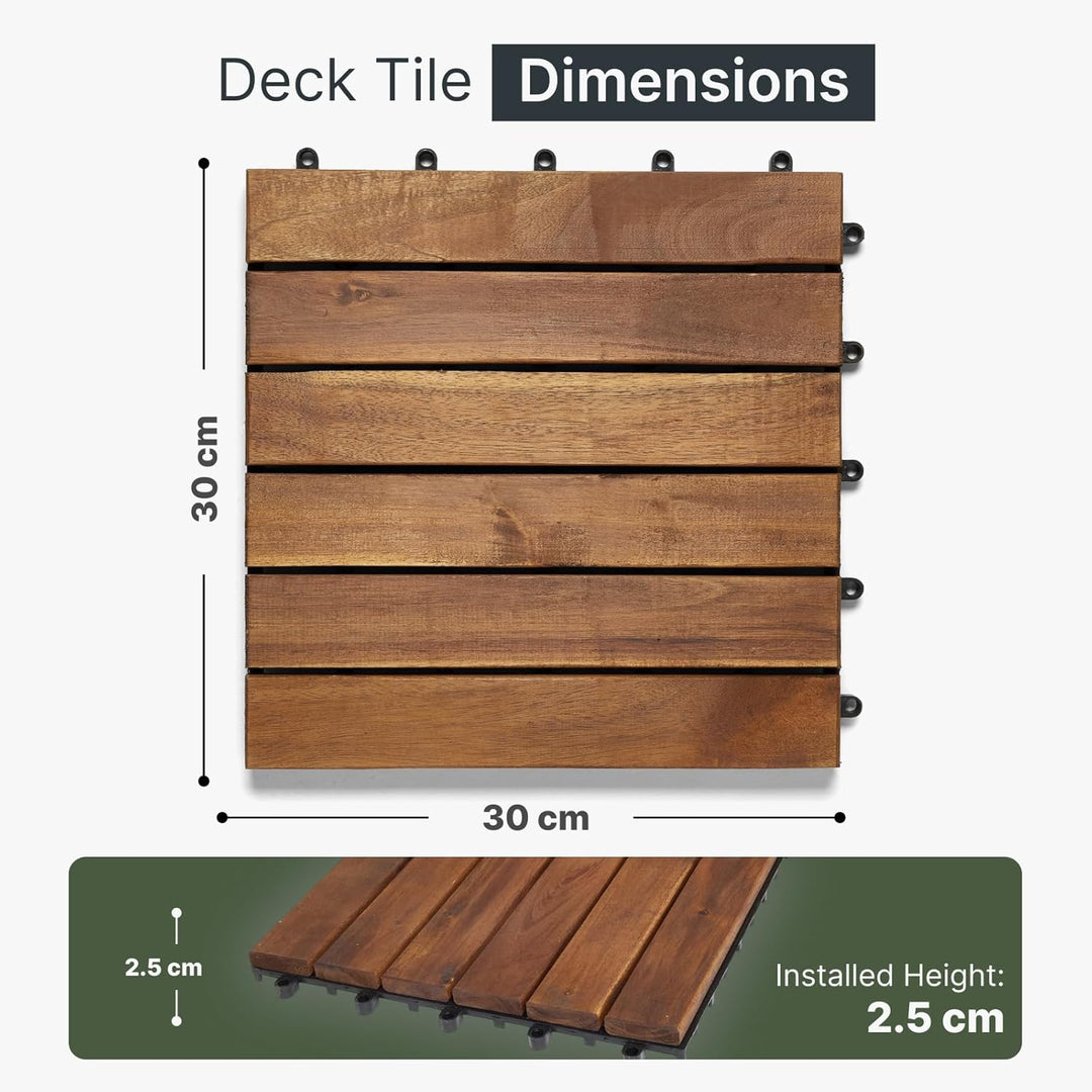 The Famous Click-Deck Hartholz-Terrassenfliesen, Terrasse, Balkon, Dach, Whirlpool, Fliesenboden (18