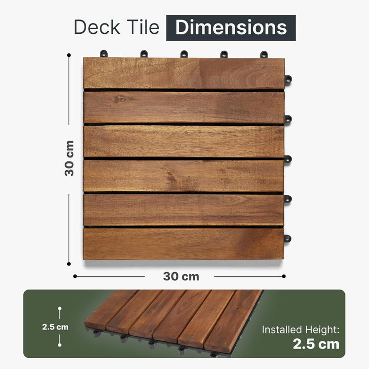 The Famous Click-Deck Hartholz-Terrassenfliesen, Terrasse, Balkon, Dach, Whirlpool, Fliesenboden (18