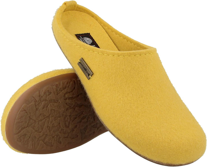 HAFLINGER Everest Fundus Filzpantoffeln im schlichten Design 40 EU Leuchtgelb, 40 EU Leuchtgelb