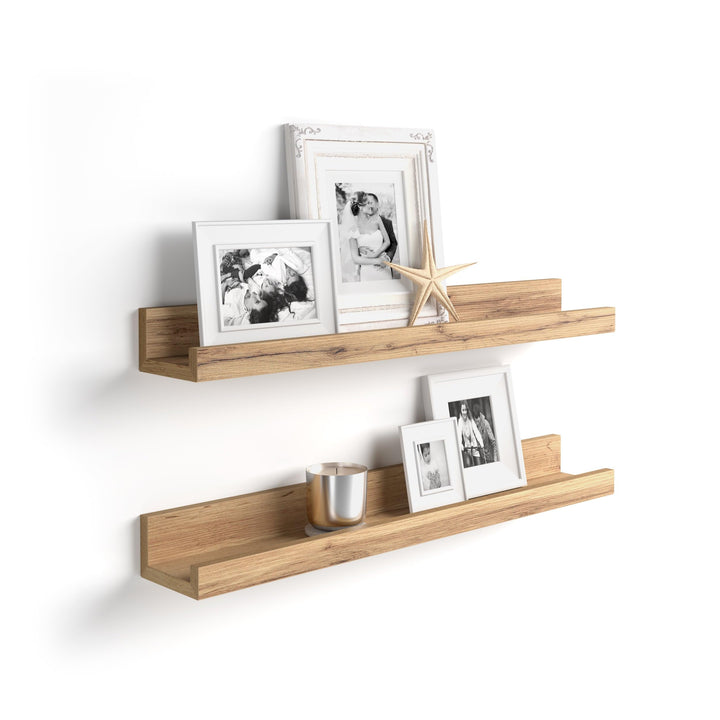 MOBILI FIVER, 2er-Set Bilderregale First, 60 cm, rustikale Eiche, Made In Italy 60 x 13 x 8 cm Rusti